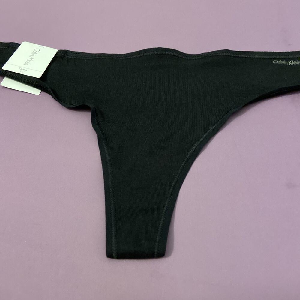 NEW! Calvin Klein Black Cotton Thong Panties / X-LARGE / MSRP $15
